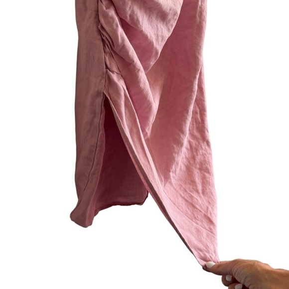 Reformation Kerrigan Linen Dress in Babygirl Pink, Size 12 - Picture 7 of 9